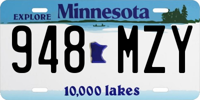 MN license plate 948MZY