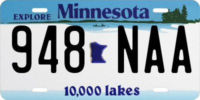 MN license plate 948NAA