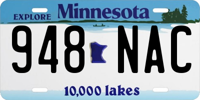 MN license plate 948NAC