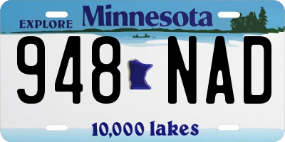 MN license plate 948NAD