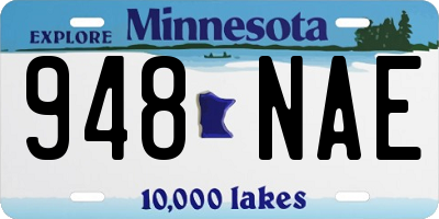 MN license plate 948NAE