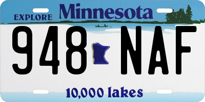 MN license plate 948NAF