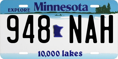 MN license plate 948NAH