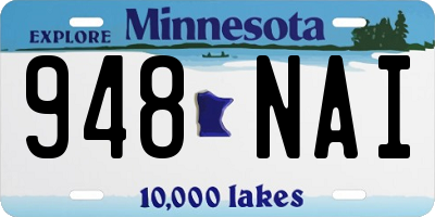 MN license plate 948NAI