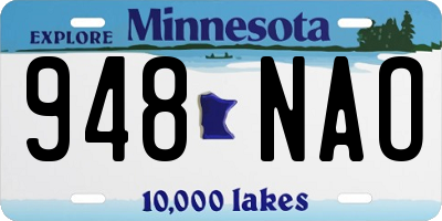 MN license plate 948NAO