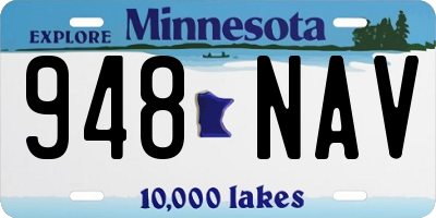 MN license plate 948NAV