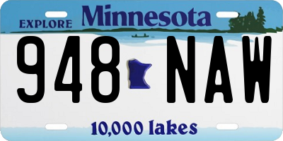 MN license plate 948NAW