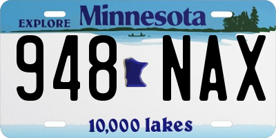 MN license plate 948NAX