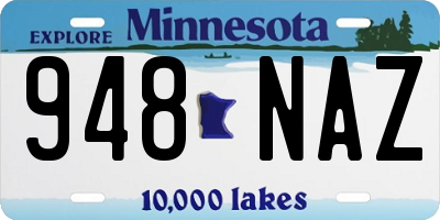 MN license plate 948NAZ