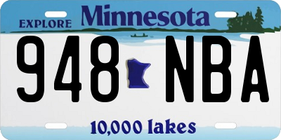 MN license plate 948NBA
