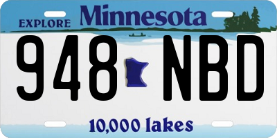 MN license plate 948NBD