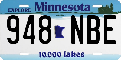 MN license plate 948NBE