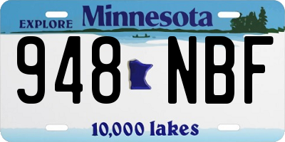 MN license plate 948NBF