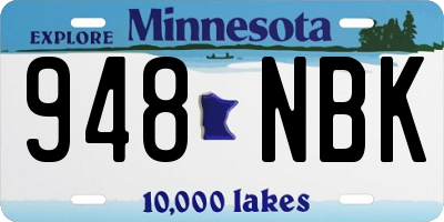 MN license plate 948NBK