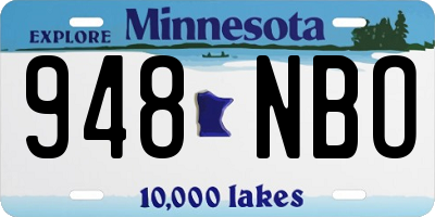 MN license plate 948NBO