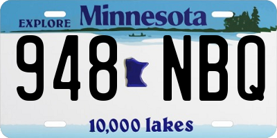 MN license plate 948NBQ