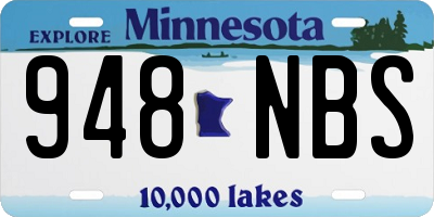 MN license plate 948NBS