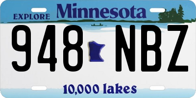 MN license plate 948NBZ