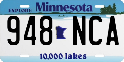 MN license plate 948NCA