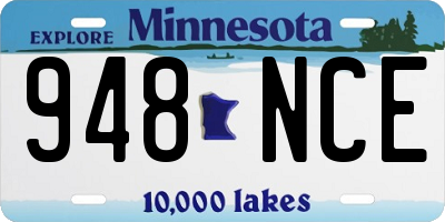MN license plate 948NCE