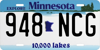 MN license plate 948NCG