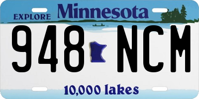 MN license plate 948NCM