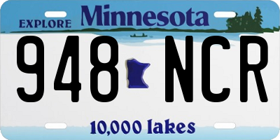 MN license plate 948NCR