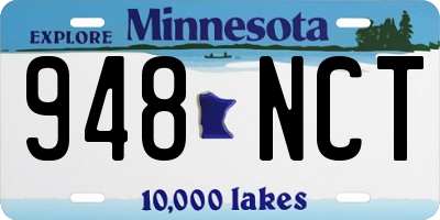 MN license plate 948NCT