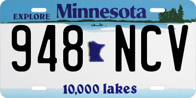 MN license plate 948NCV