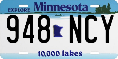 MN license plate 948NCY