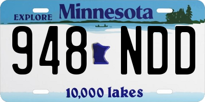 MN license plate 948NDD