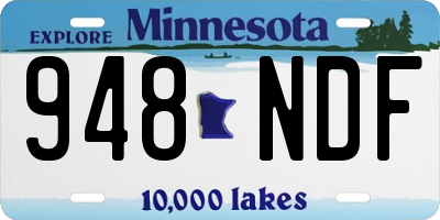 MN license plate 948NDF