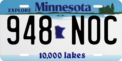 MN license plate 948NOC