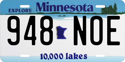 MN license plate 948NOE