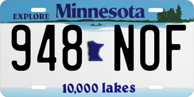 MN license plate 948NOF