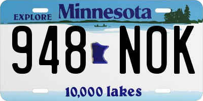 MN license plate 948NOK
