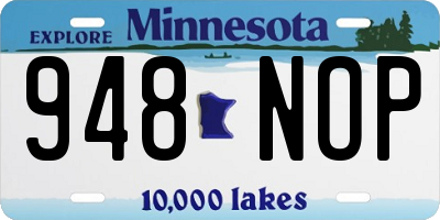 MN license plate 948NOP