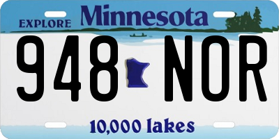 MN license plate 948NOR