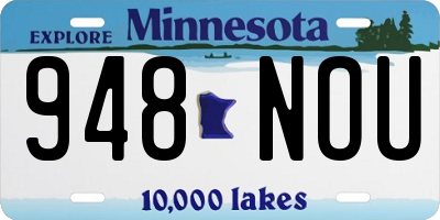 MN license plate 948NOU