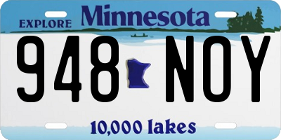 MN license plate 948NOY