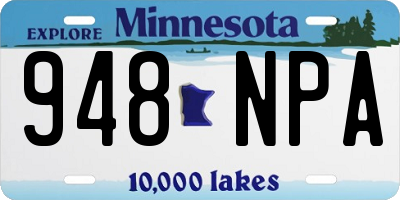 MN license plate 948NPA
