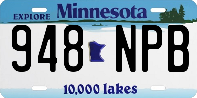 MN license plate 948NPB