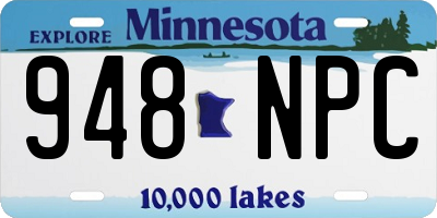 MN license plate 948NPC