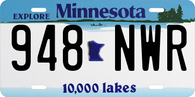MN license plate 948NWR