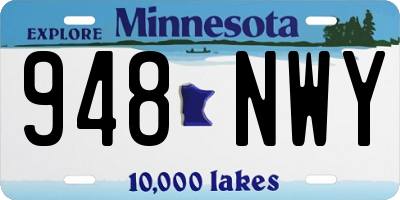 MN license plate 948NWY