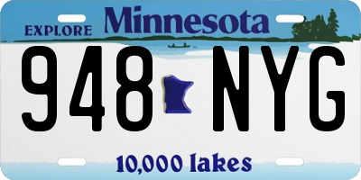 MN license plate 948NYG