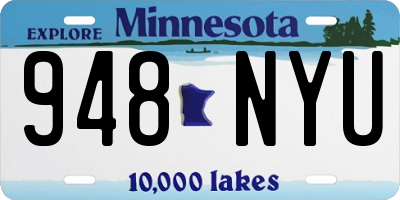 MN license plate 948NYU