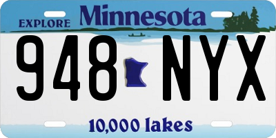 MN license plate 948NYX