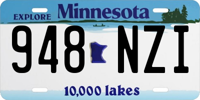 MN license plate 948NZI