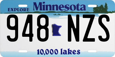 MN license plate 948NZS
